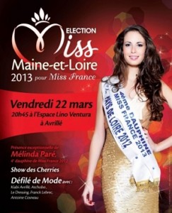 affiche soirée élection miss maine et loire 2013 à Avrillé