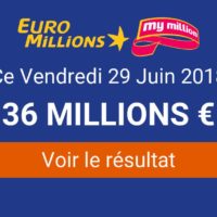 Résultat du tirage Euromillions ce vendredi 29 juin 2018