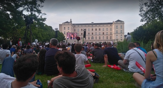 Parc Belle fontaine d'Angers pendant une retransmission